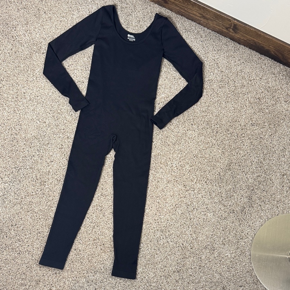 Black ribbed Bodysuit Jumpsuit
